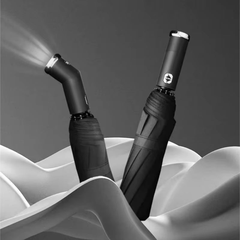 Umbrella Rotating LED 10-Bone Frame Contraction Automatic Umbrella Sunshade Umbrella Rain and Sunshine Dual-Use Umbrella