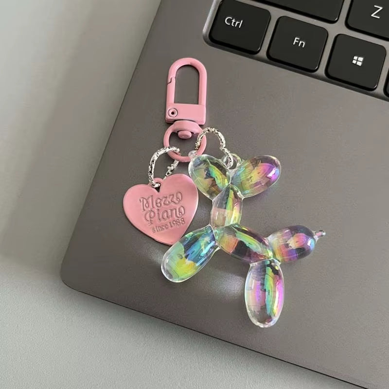 New Candy Color Balloon Dog Keychain for Girls Creative Balloon Dog Phone Chain Key Buckle Accessories Bag Pendant Toys