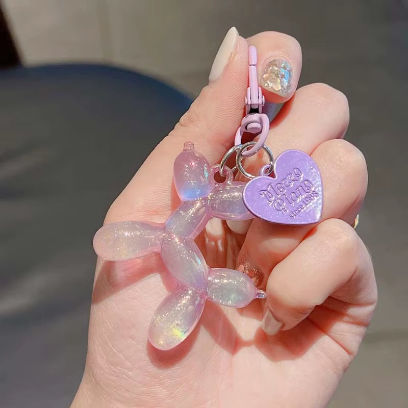 New Candy Color Balloon Dog Keychain for Girls Creative Balloon Dog Phone Chain Key Buckle Accessories Bag Pendant Toys