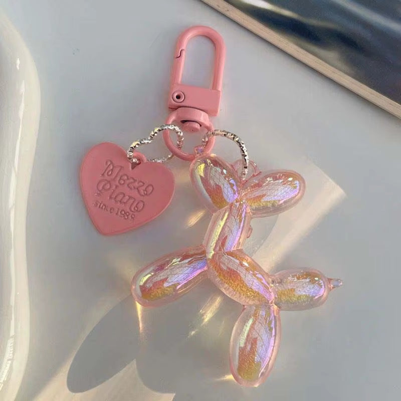 New Candy Color Balloon Dog Keychain for Girls Creative Balloon Dog Phone Chain Key Buckle Accessories Bag Pendant Toys