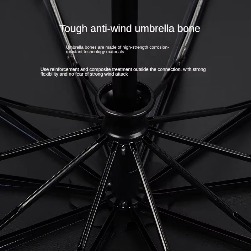 Umbrella Rotating LED 10-Bone Frame Contraction Automatic Umbrella Sunshade Umbrella Rain and Sunshine Dual-Use Umbrella