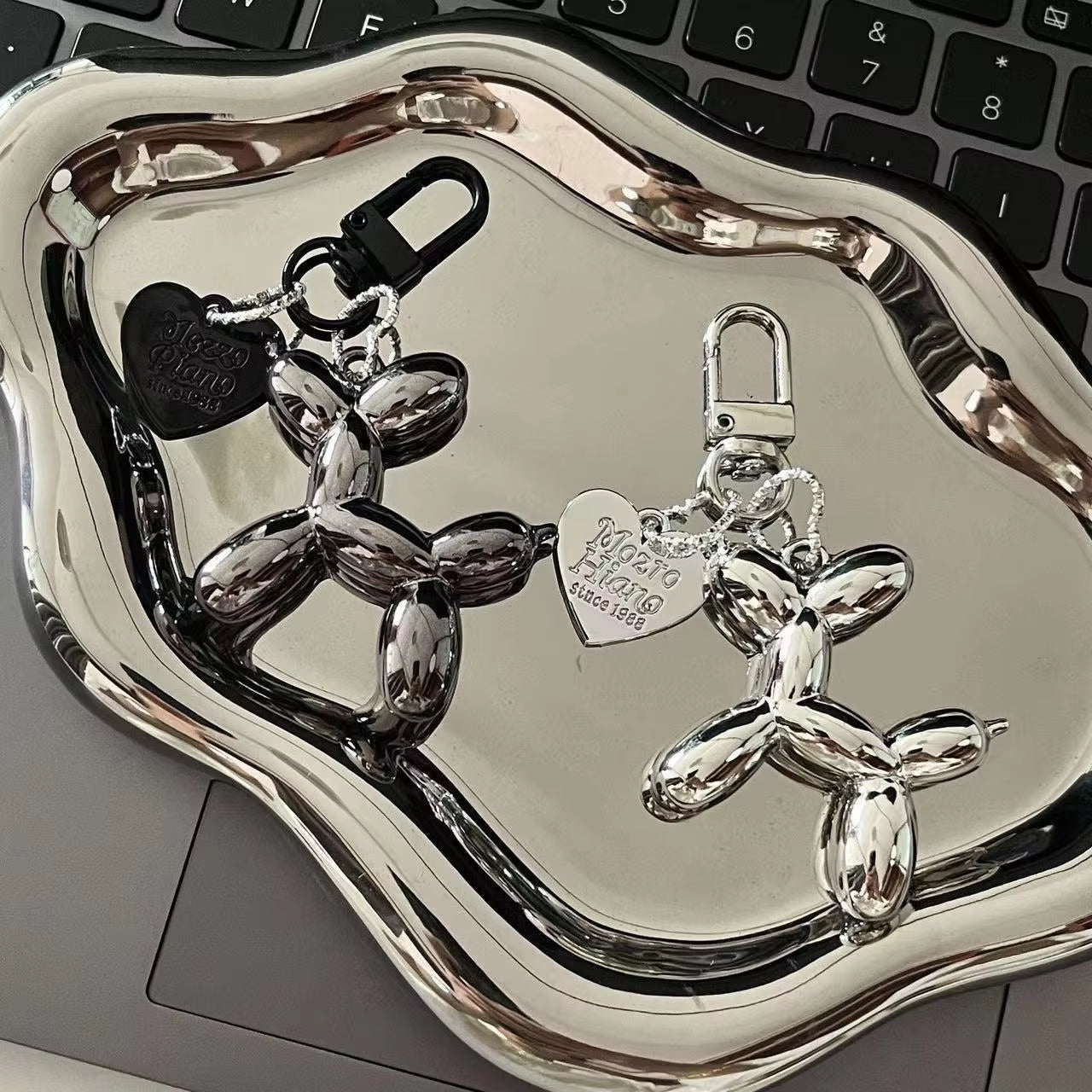 Fashion Keychain Punk Y2K Balloon Dog Keychains for Women Bag Pendant Jewelry Trinket Girl'S Car Key Ring Key Chain Accessories